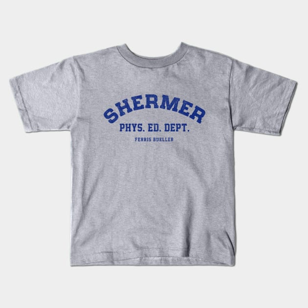 Shermer Phys. Ed. Dept. - Ferris Bueller Kids T-Shirt by BodinStreet